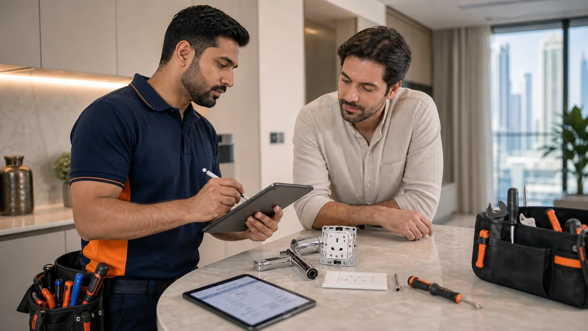 Itemized Dubai maintenance invoice for landlord and tenant repair approval