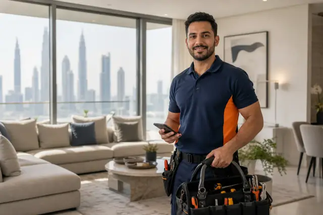 GetItFixed.ae technician in a bright Dubai home maintenance setting