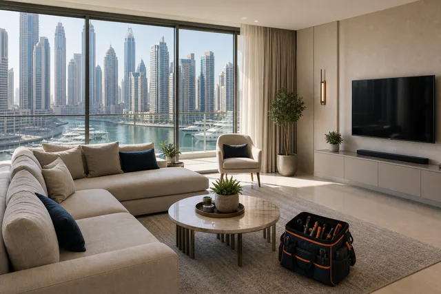 Dubai Marina apartment service proof visual