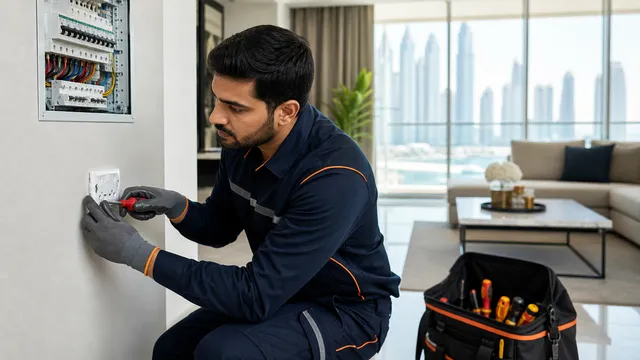 Electrical services visual for sockets, switches, and safe repairs